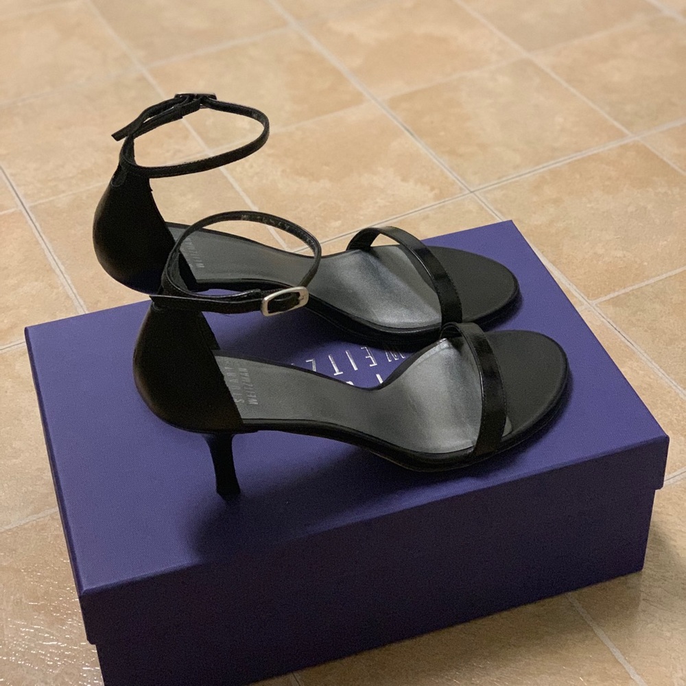 Stuart Weitzman Nunaked Leather Ankle Strap Sandal
